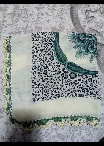 çeyizlik el emeği el işi yazma tığ iğne oyalı tülbent - Görsel 2