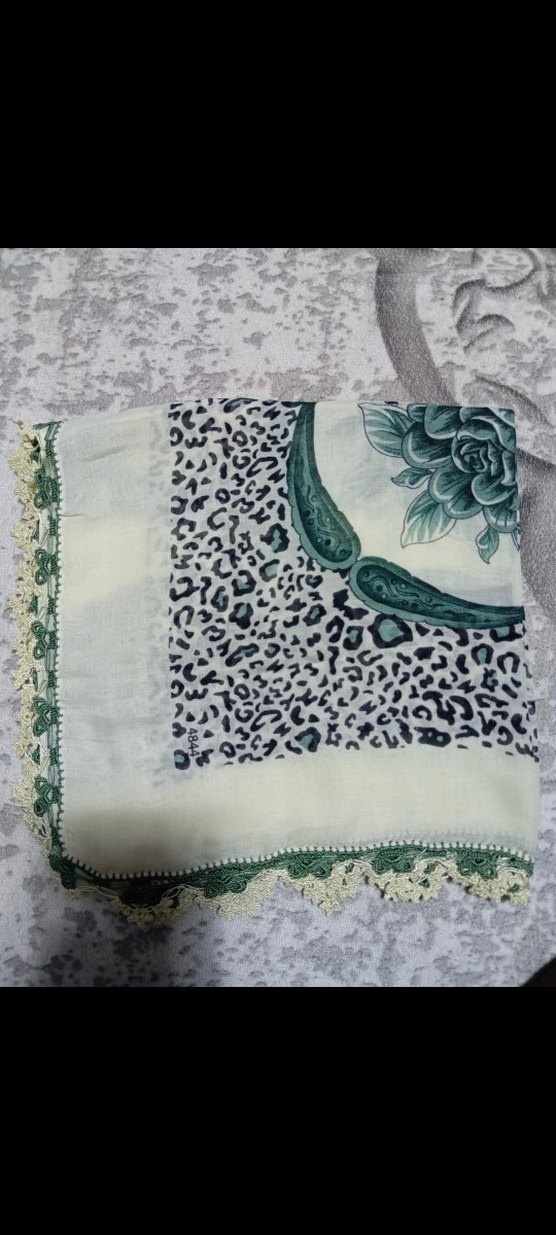 çeyizlik el emeği el işi yazma tığ iğne oyalı tülbent - Görsel 2