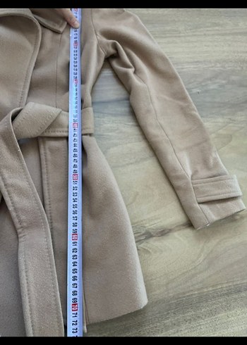 Bej Midi Kemerli Kadın Kaban - Görsel 4