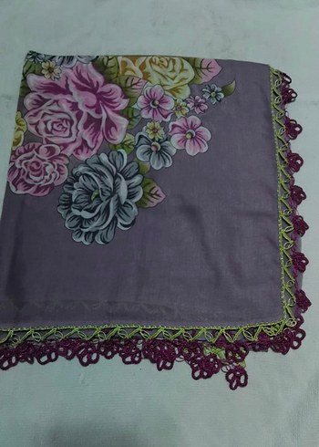 çeyizlik el emeği el işi yazma tığ iğne oyalı tülbent - Görsel 2