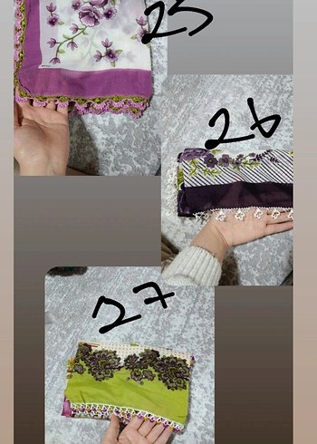 4 kenarlı oyalar tülbent toplu - Görsel 5