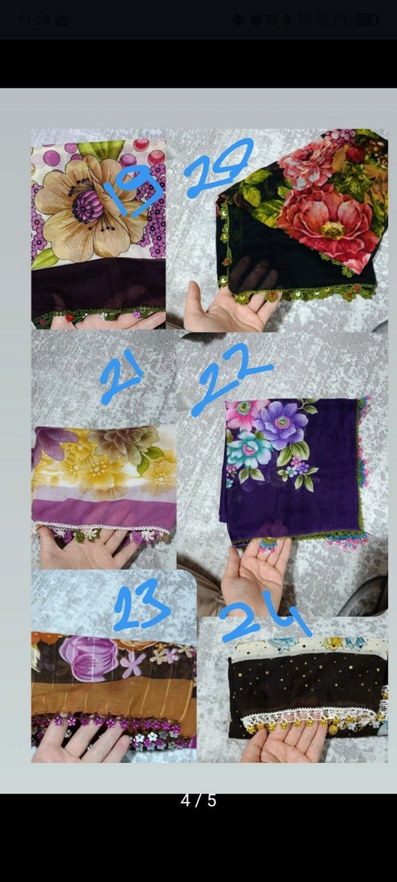 4 kenarlı oyalar tülbent toplu - Görsel 4