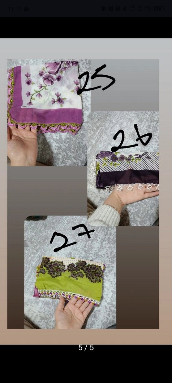 4 kenarlı oyalar tülbent toplu - Görsel 5