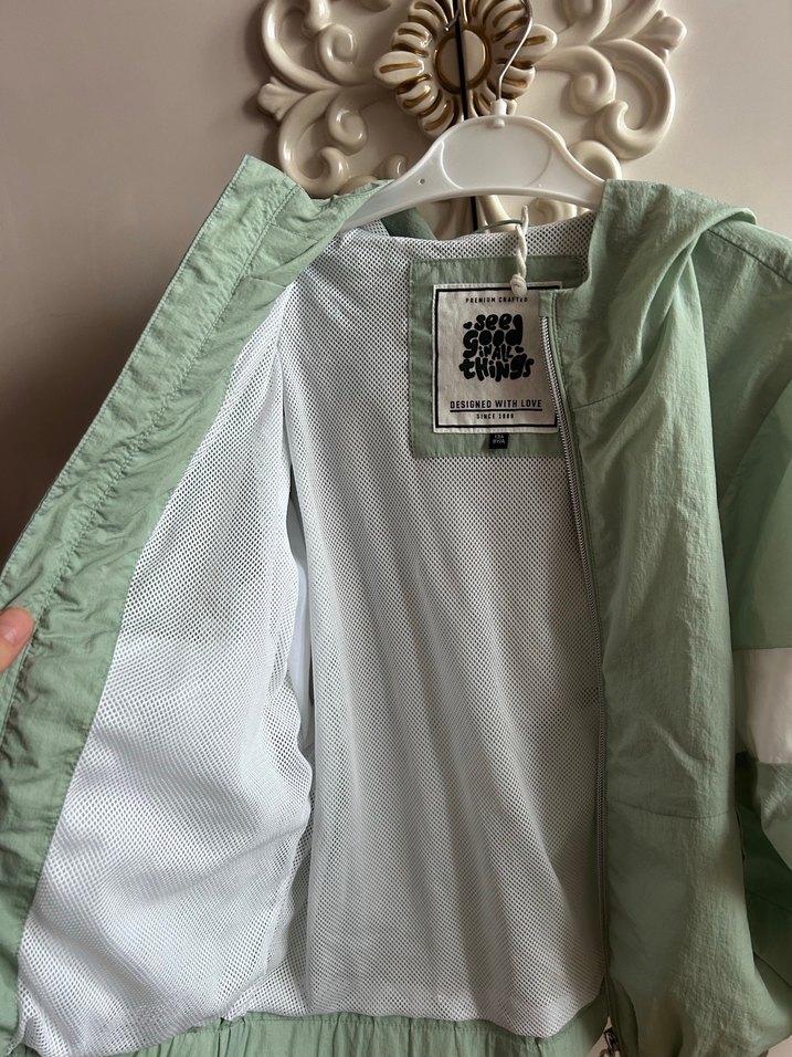 Yeşil Baskılı Midi Kadın Ceket - Görsel 5