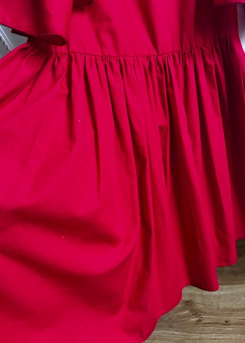 Kız Çocuk Kırmızı Fırfırlı Elbise - Görsel 2