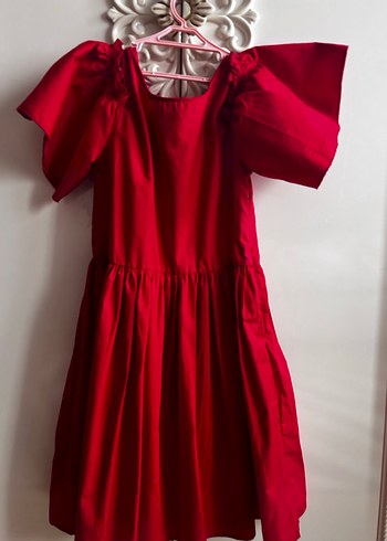 Kız Çocuk Kırmızı Fırfırlı Elbise - Görsel 3