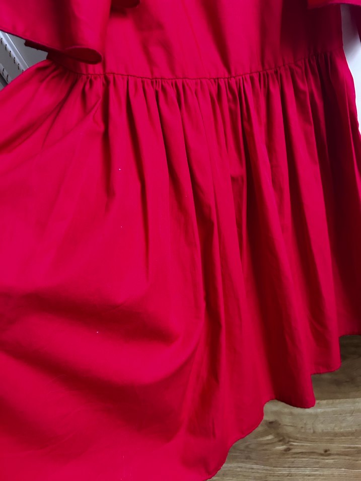 Kız Çocuk Kırmızı Fırfırlı Elbise - Görsel 2