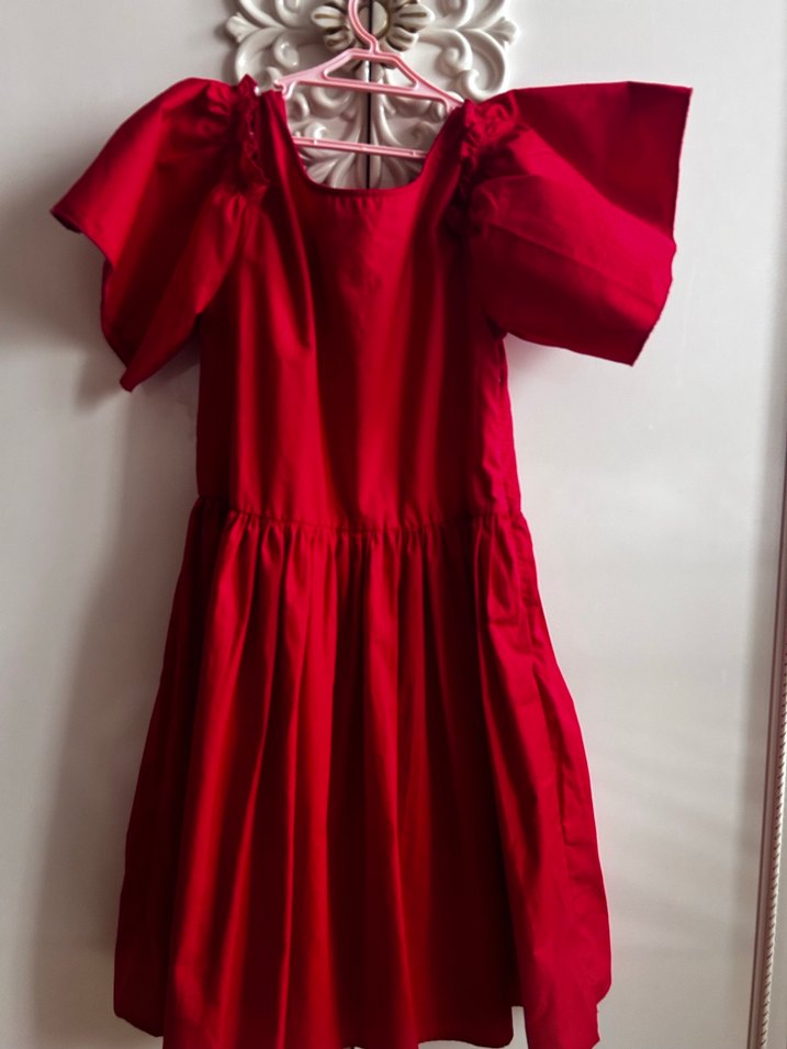Kız Çocuk Kırmızı Fırfırlı Elbise - Görsel 3