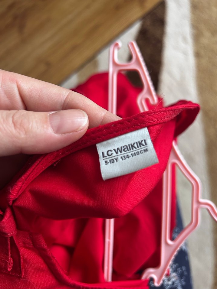 Kız Çocuk Kırmızı Fırfırlı Elbise - Görsel 5