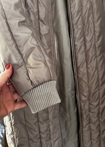 Bej Kadın Fermuarlı Mont - Görsel 5