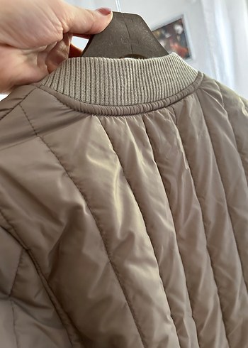 Bej Kadın Fermuarlı Mont - Görsel 7