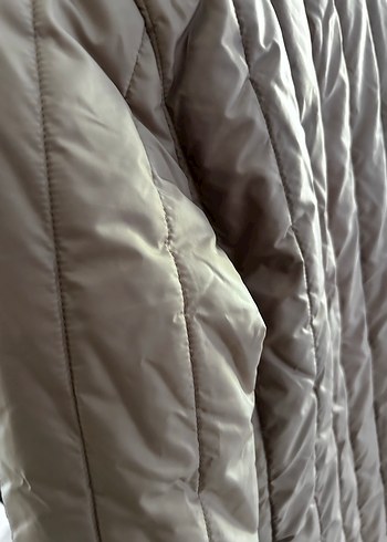 Bej Kadın Fermuarlı Mont - Görsel 8