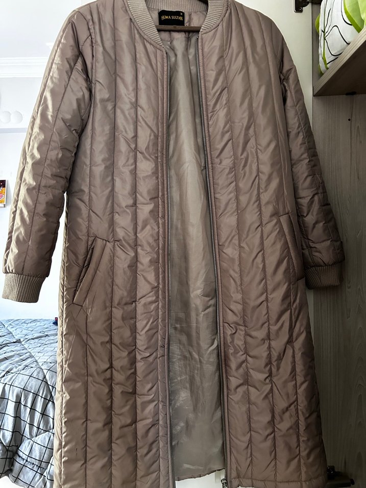 Bej Kadın Fermuarlı Mont - Görsel 4