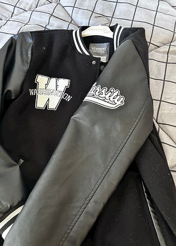 Siyah Deri Kol erkek Streetwear Ceket - Görsel 5