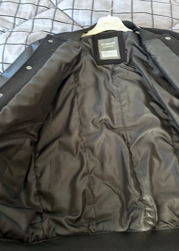 Siyah Deri Kol erkek Streetwear Ceket - Görsel 6