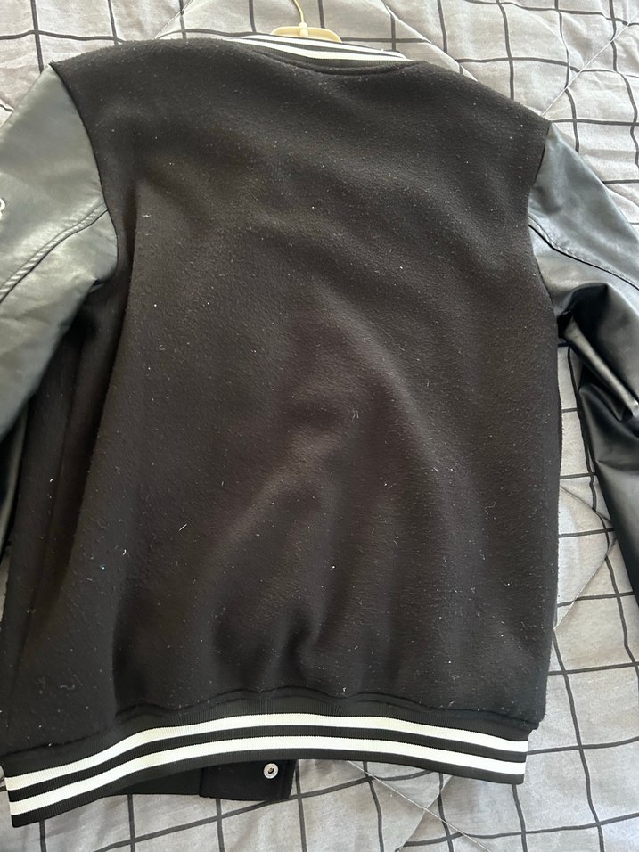 Siyah Deri Kol erkek Streetwear Ceket - Görsel 4