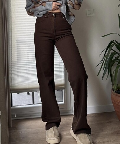 Zara kahve rengi jean straight