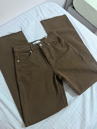 36 Beden Zara kahve rengi jean straight