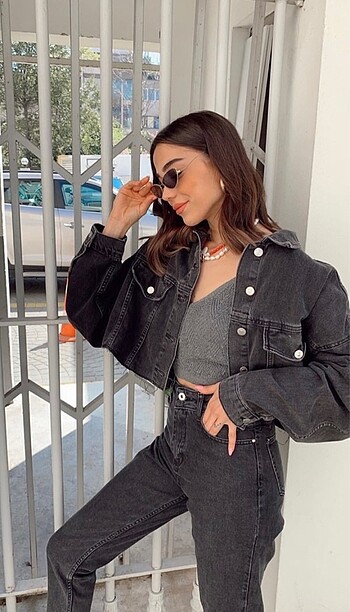Crop kot ceket