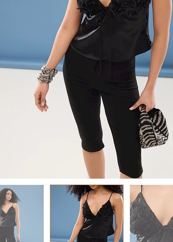 Siyah Zebra Desenli Strappy Büstiyer - Görsel 2