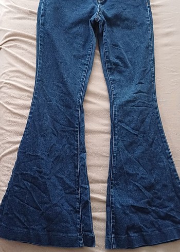 LC Waikiki Kadın Lacivert İspanyol Paça Denim Jean