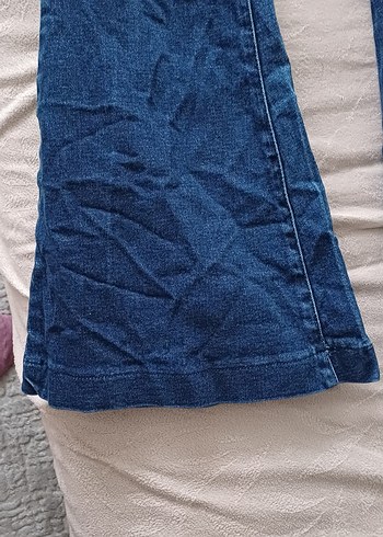 36 Beden lacivert Renk Kadın Lacivert İspanyol Paça Denim Jean