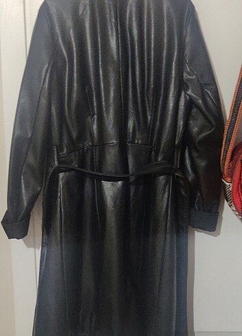 m Beden siyah Renk HM H&M DERİ CEKET TRENÇKOT 