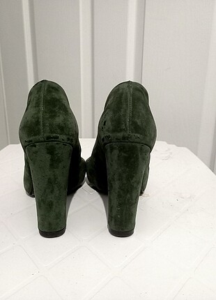 36 Beden Yeşil kalın topuklu ayakkabı