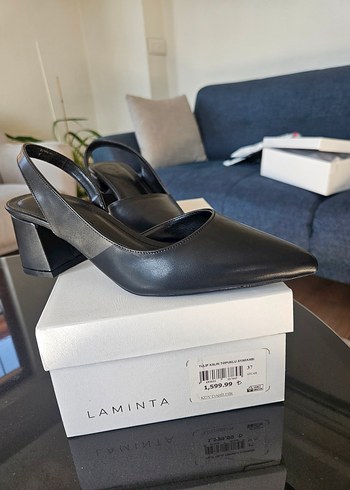 Tulip Siyah Kalın Topuklu Kadın Ayakkabı - Görsel 7