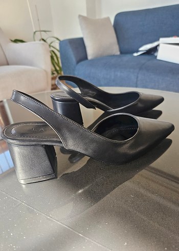 Tulip Siyah Kalın Topuklu Kadın Ayakkabı - Görsel 5