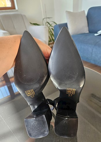 Tulip Siyah Kalın Topuklu Kadın Ayakkabı - Görsel 9