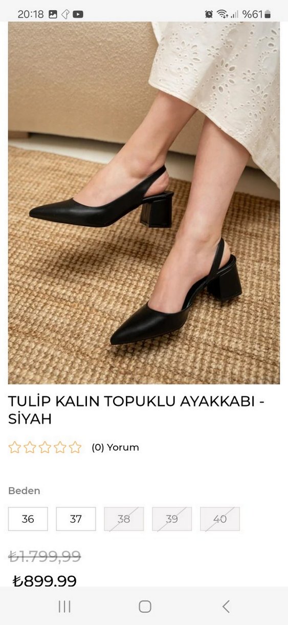 Tulip Siyah Kalın Topuklu Kadın Ayakkabı - Görsel 2