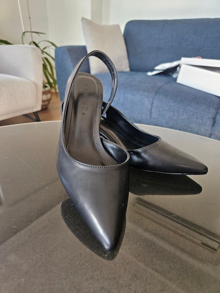 Tulip Siyah Kalın Topuklu Kadın Ayakkabı - Görsel 4