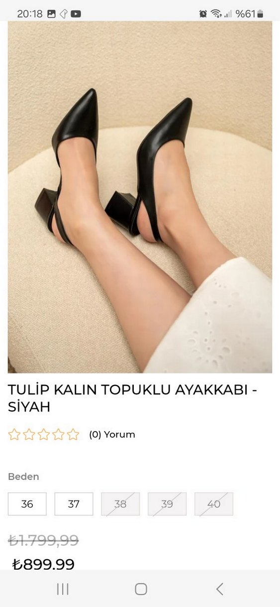 Tulip Siyah Kalın Topuklu Kadın Ayakkabı - Görsel 3