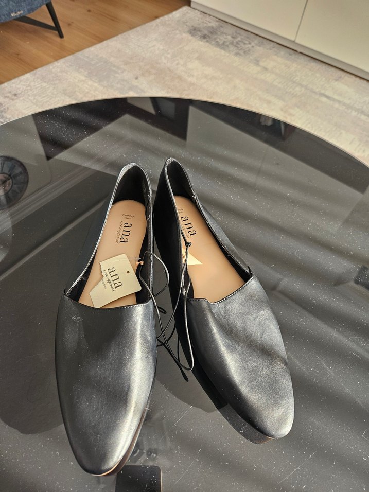 Kadın Siyah Deri Babet - Görsel 3