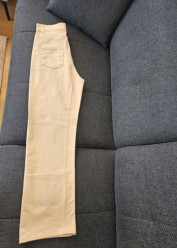 Bej Midi Kadın Kot Pantolon - Görsel 9