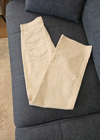 Bej Midi Kadın Kot Pantolon - Görsel 10