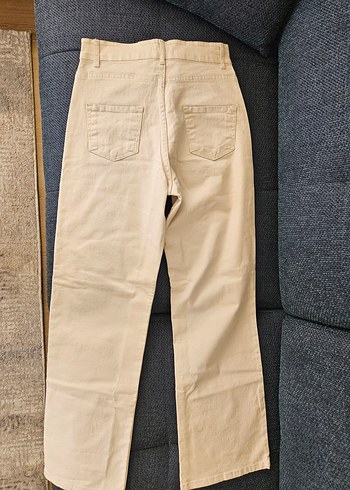 Bej Midi Kadın Kot Pantolon - Görsel 7