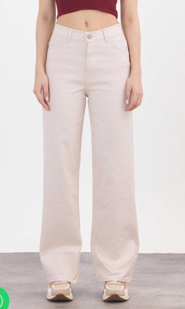 Bej Midi Kadın Kot Pantolon - Görsel 2