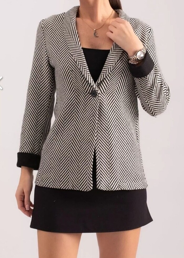 Tek düğmeli kaşe ceket - Görsel 2