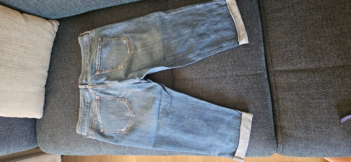 Kadın Mavi Midi Boy Denim Şort - Görsel 5