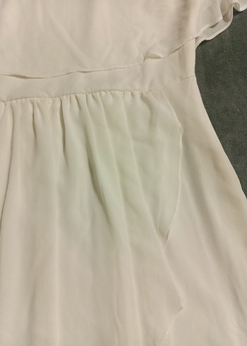 Beyaz Midi elbise nikahtada giyilebilir - Görsel 5