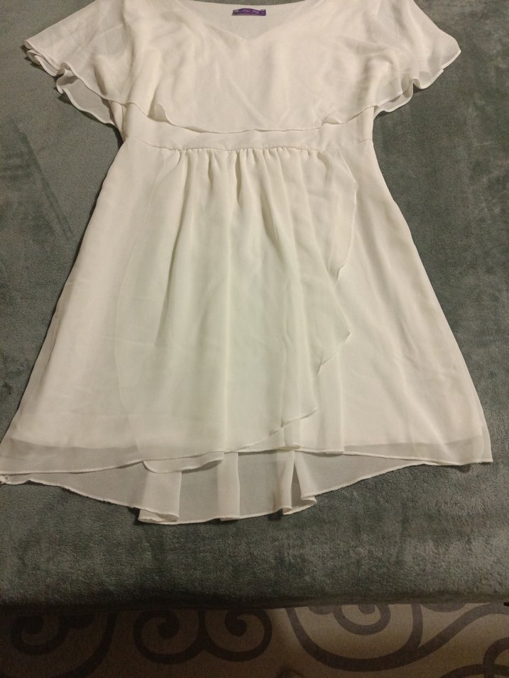 Beyaz Midi elbise nikahtada giyilebilir - Görsel 2