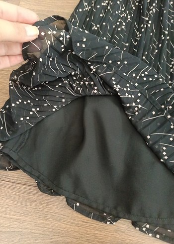 Siyah Pilili Midi Kadın Elbise - Görsel 6