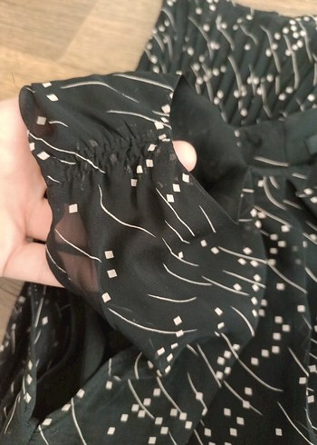 Siyah Pilili Midi Kadın Elbise - Görsel 8