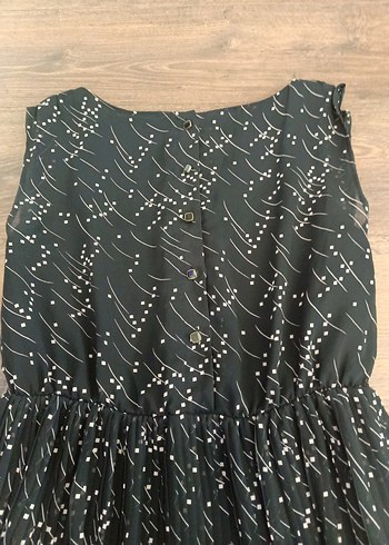 Siyah Pilili Midi Kadın Elbise - Görsel 5