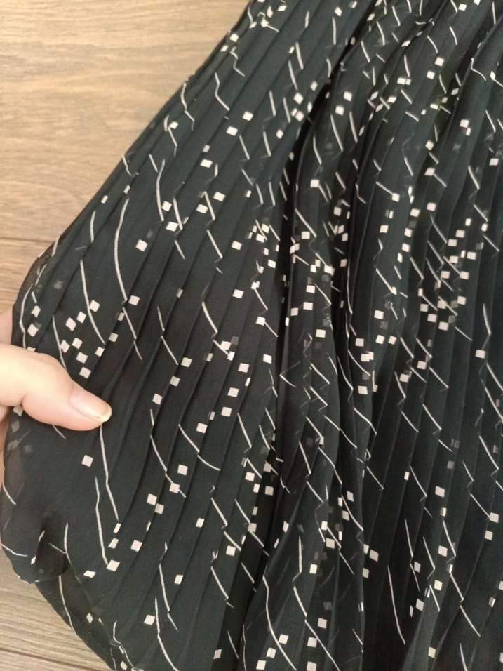 Siyah Pilili Midi Kadın Elbise - Görsel 2