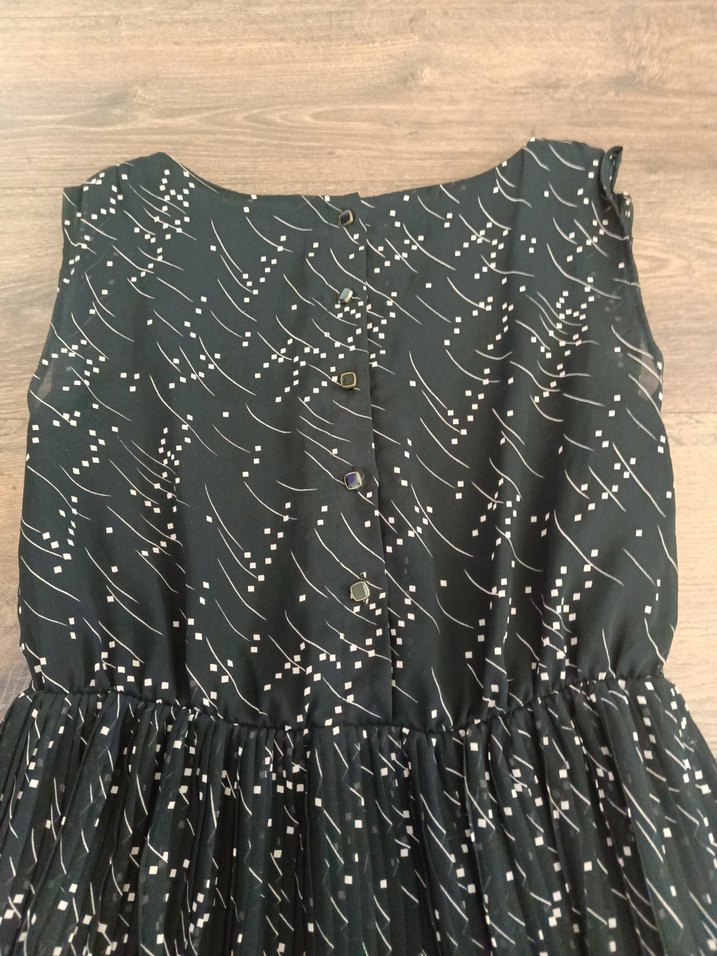 Siyah Pilili Midi Kadın Elbise - Görsel 5