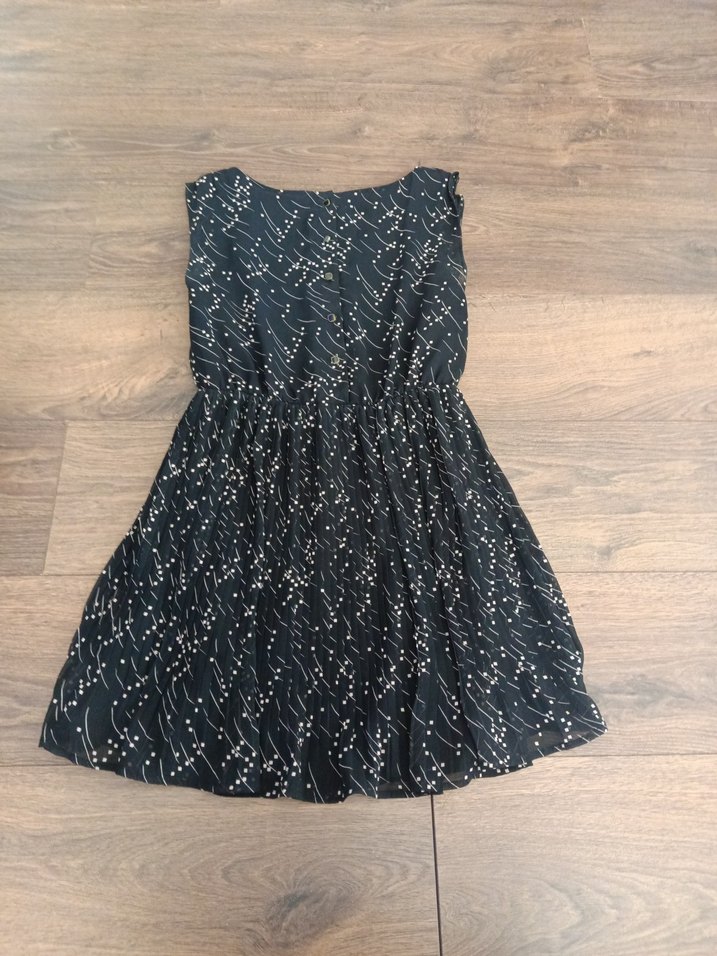 Siyah Pilili Midi Kadın Elbise - Görsel 4