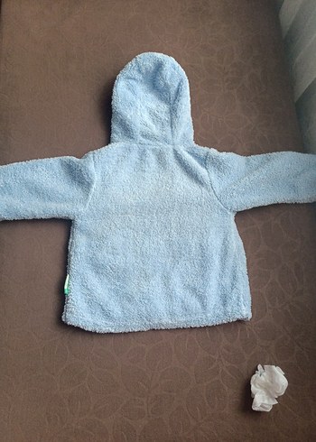 Mavi Kapüşonlu Erkek Çocuk Polar Mont - Görsel 4